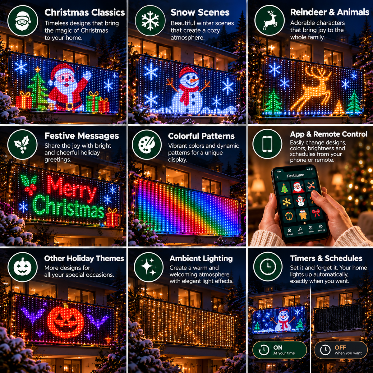 Noleux - Smart Animated LED Curtain Lights