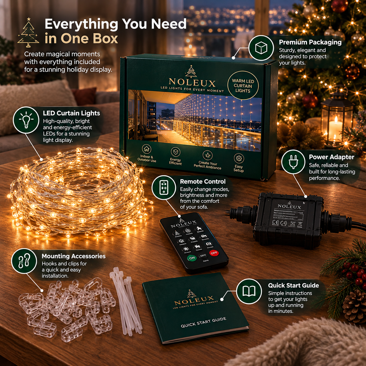 Noleux - Smart Animated LED Curtain Lights